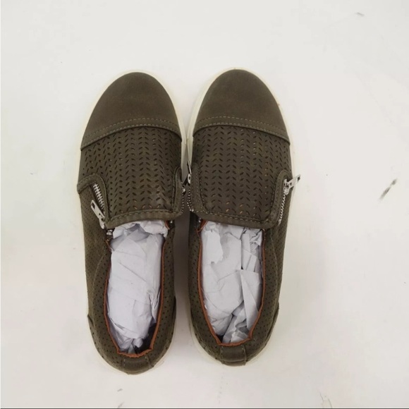 Report Olivegreen Aleva slip on sneakers. Perforated sneakers with side zipper. - Picture 2 of 4